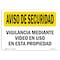 Signmission OSHA Security Sign, 7" Height, 10" Width, Rigid Plastic, Video Surveillance Spanish, Landscape OS-SN-P-710-L-11660 - alternate 1